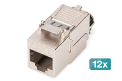 CAT 8.1 Keystone-module, afgeschermd, montageaansluiting zonder gereedschap - 12 st.