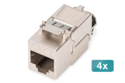 CAT 8.1 Keystone-module, afgeschermd, montage-aansluiting zonder gereedschap - 4 st.