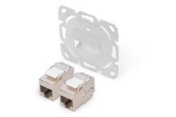 Frontpaneel zonder middenplaat, zonder frame voor multimedia met 2 x DN-93615-S Keystone-modules