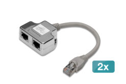 CAT 5e patchkabeladapter, 2x CAT 5e, afgeschermd - 2 stuks