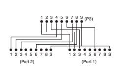 Alternative view of CAT 5e patchkabeladapter, 2x CAT 5e, afgeschermd