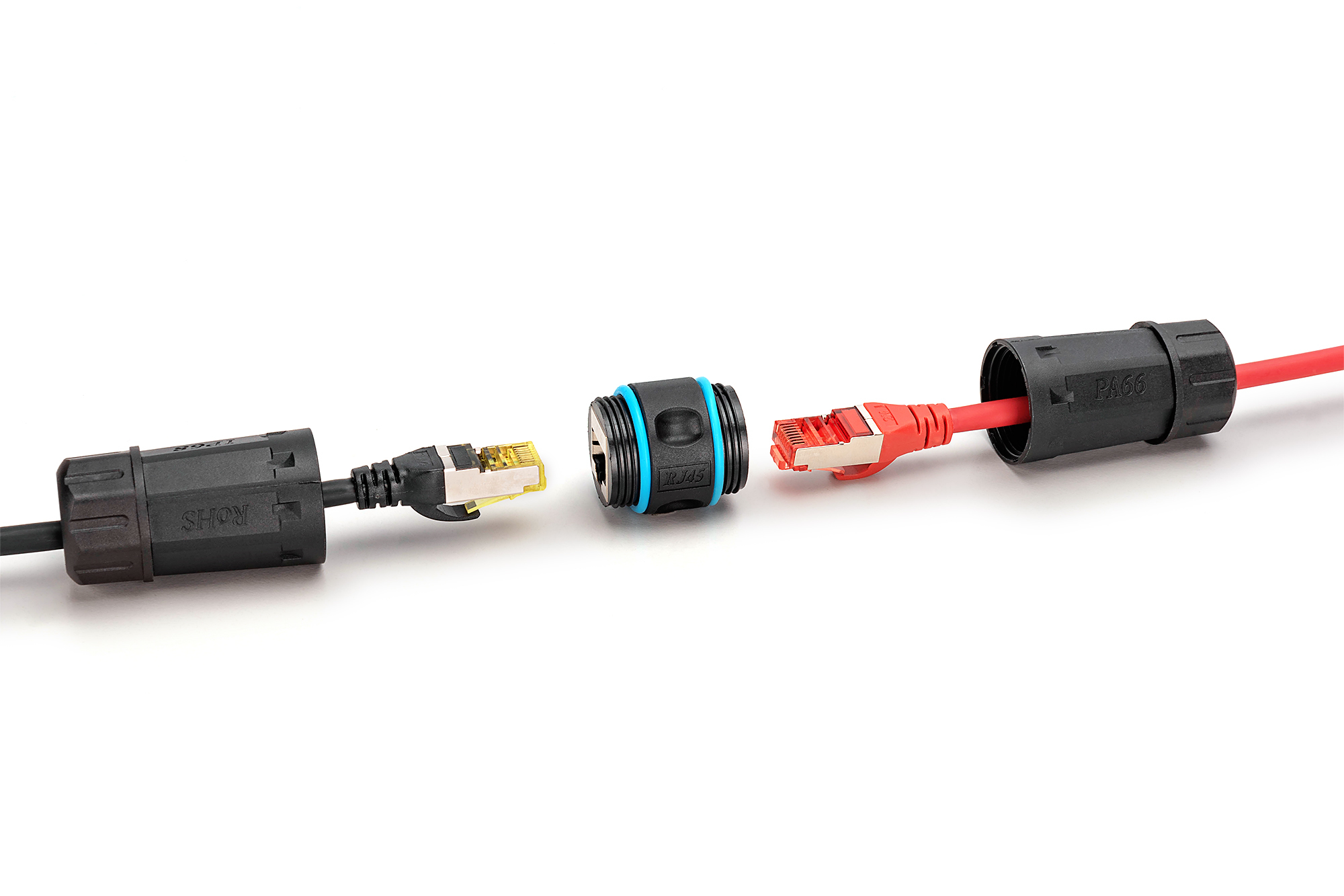 CAT 6A buitenaansluiting, beschermingsklasse IP68, RJ45 naar RJ45 aansluiting - Afbeelding 4