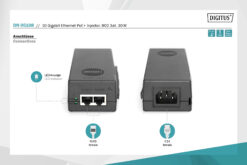 10 Gigabit Ethernet PoE+ injector, 802.3at, 30 W - Afbeelding 6