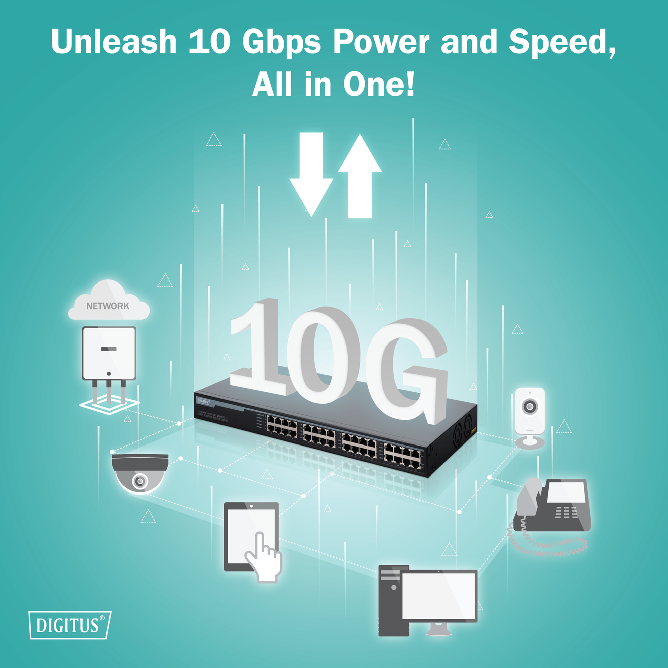 16-poorts 10G Ethernet PoE+ injector, 802.3at, 250 W - Afbeelding 7