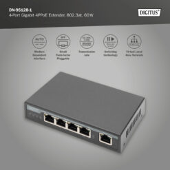 4-poorts Gigabit 4PPoE extender, 802.3at, 60 W - Afbeelding 5