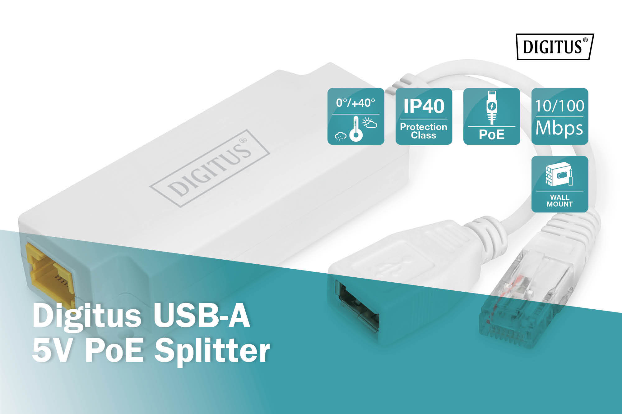 Digitus USB-A 5V PoE-splitter - Afbeelding 4