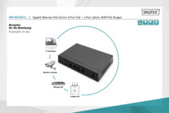 Gigabit Ethernet PoE-switch 4-poorts PoE + 1-poorts uplink, 60 W PoE budget - Afbeelding 6