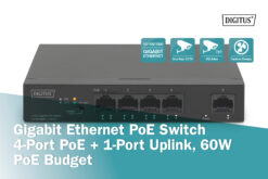 Gigabit Ethernet PoE-switch 4-poorts PoE + 1-poorts uplink, 60 W PoE budget - Afbeelding 5