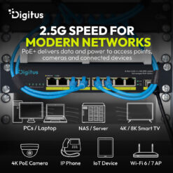 10" 2,5G 8-poorts onbeheerde PoE+-switch met 1× 10G SFP+ - Afbeelding 5