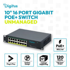 10" Gigabit 16-poorts onbeheerde PoE+-switch (120 W) - Afbeelding 5