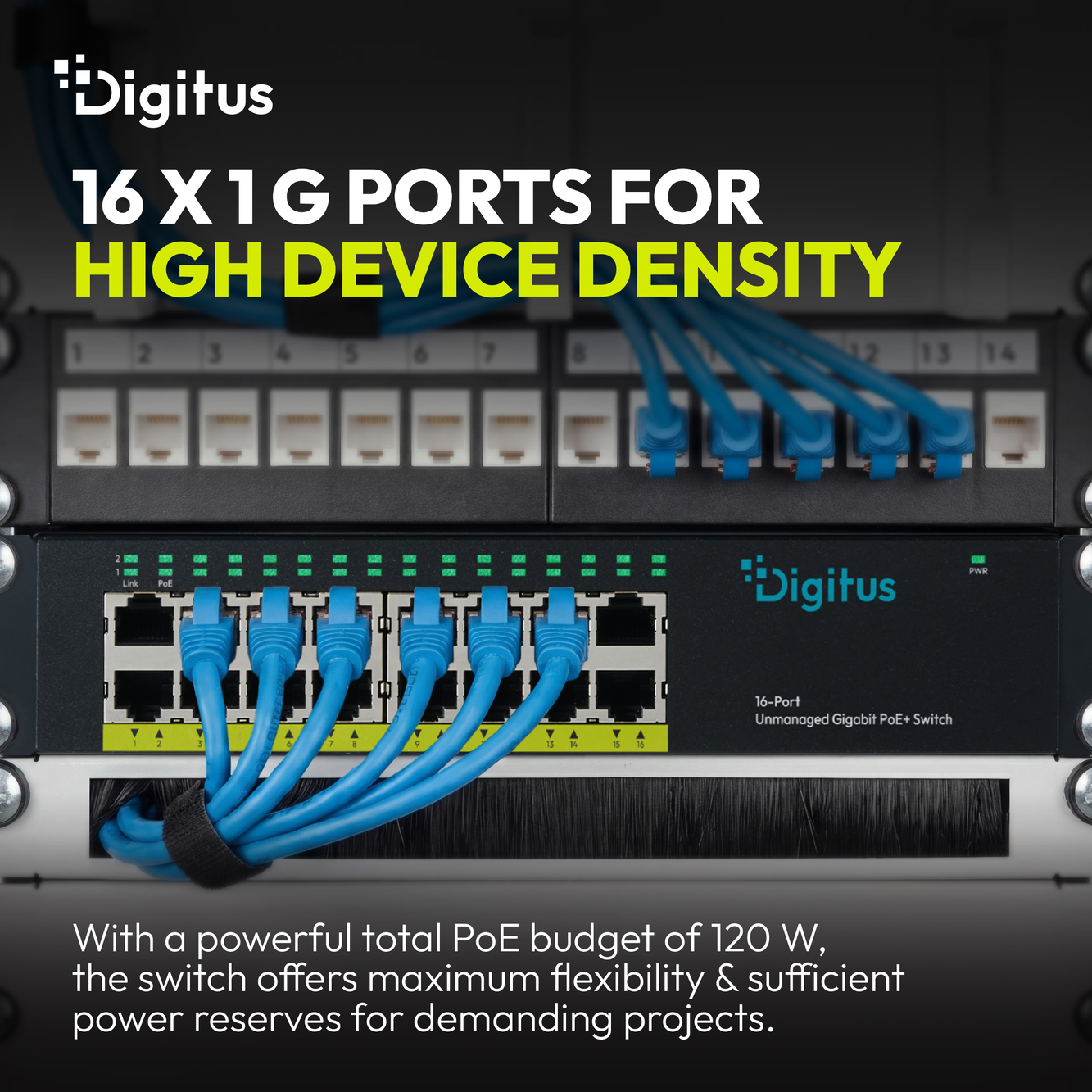 10" Gigabit 16-poorts onbeheerde PoE+-switch (120 W) - Afbeelding 6
