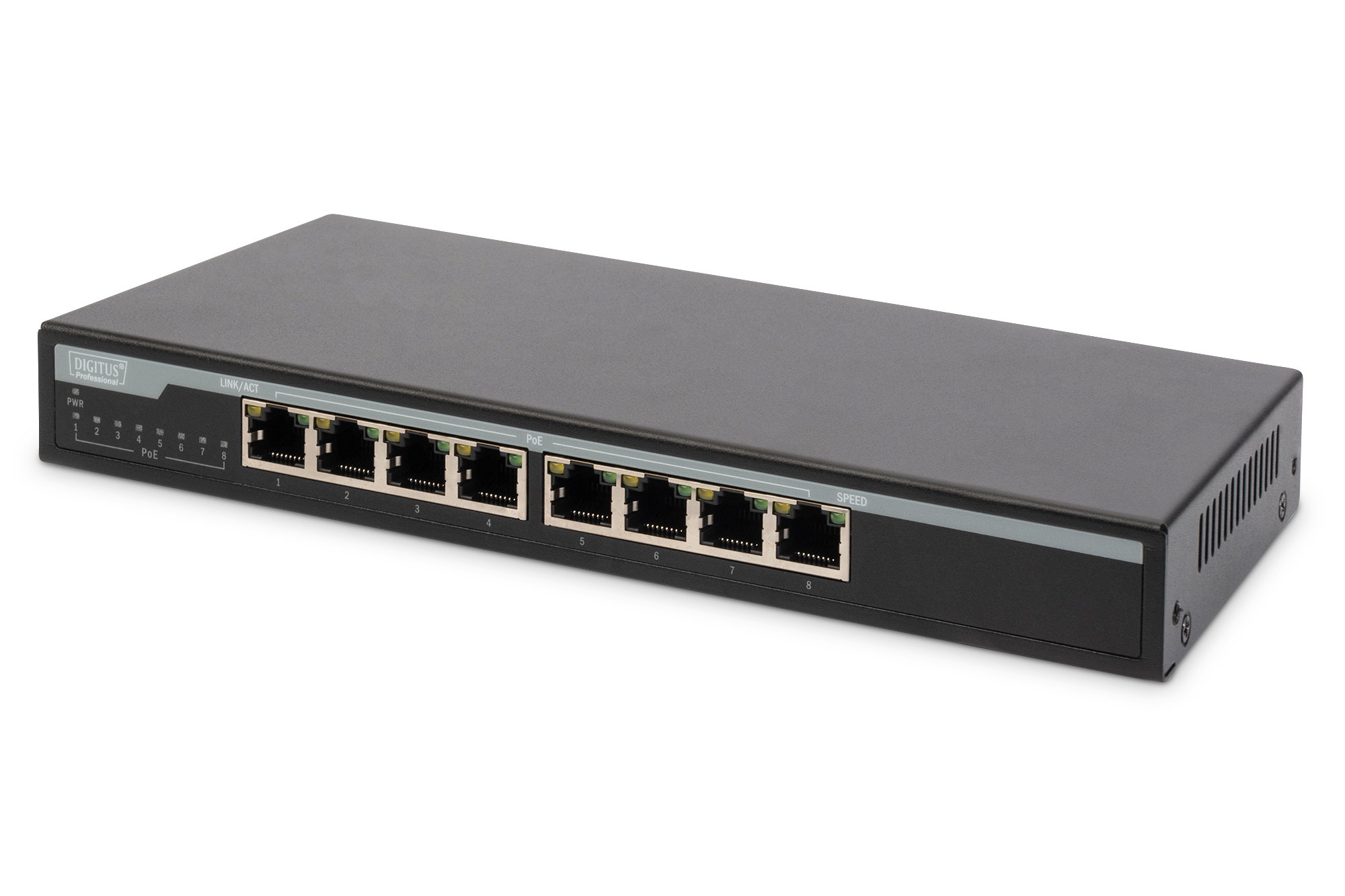 8-poorts 10/100/1000 Mbps PoE Gigabit Desktop-schakelaar