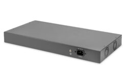 Alternative view of 24-poorts Fast Ethernet PoE netwerkswitch, 19-inch, onbeheerd, 2 GE uplink poorten, SFP, 370 W, af/at