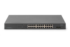 Alternative view of 24-poorts Gigabit Netwerkswitch, 19 inch, unmanaged, 2 Uplink Ports, SFP
