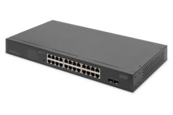 24-poorts Gigabit Netwerkswitch, 19 inch, unmanaged, 2 Uplink Ports, SFP