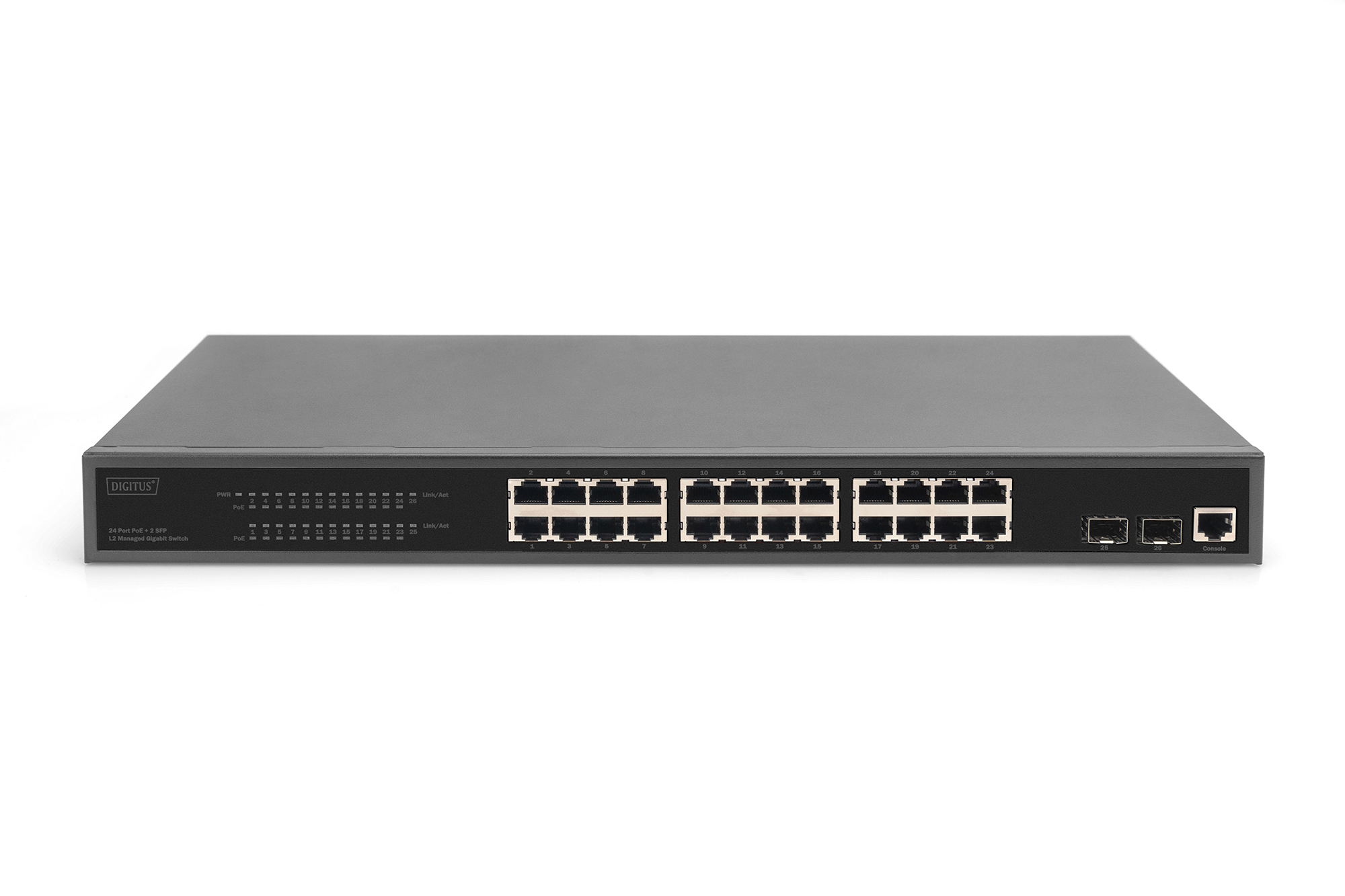 24 port L2 Managed Gigabit ethernetswitch met PoE - Afbeelding 3