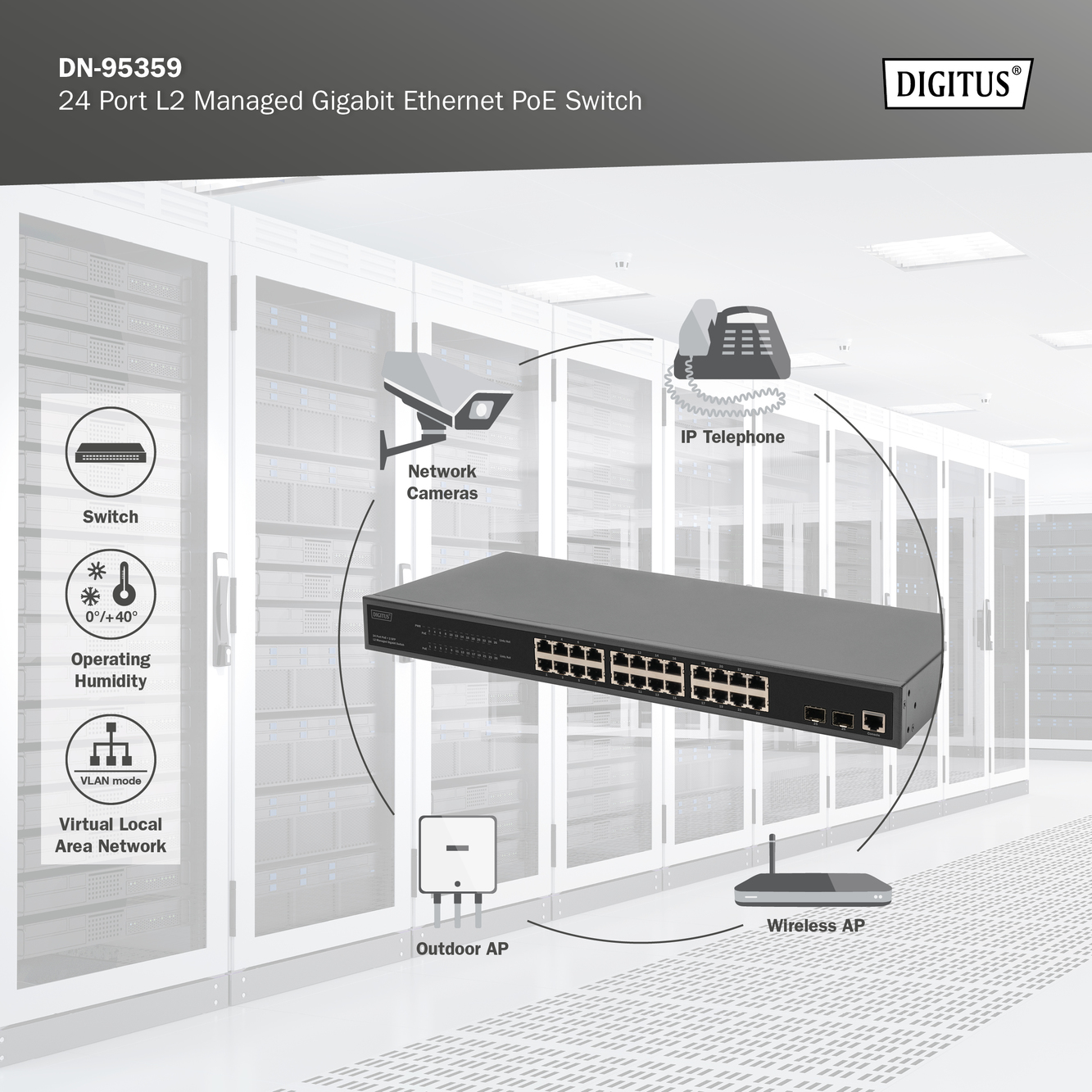24 port L2 Managed Gigabit ethernetswitch met PoE - Afbeelding 7