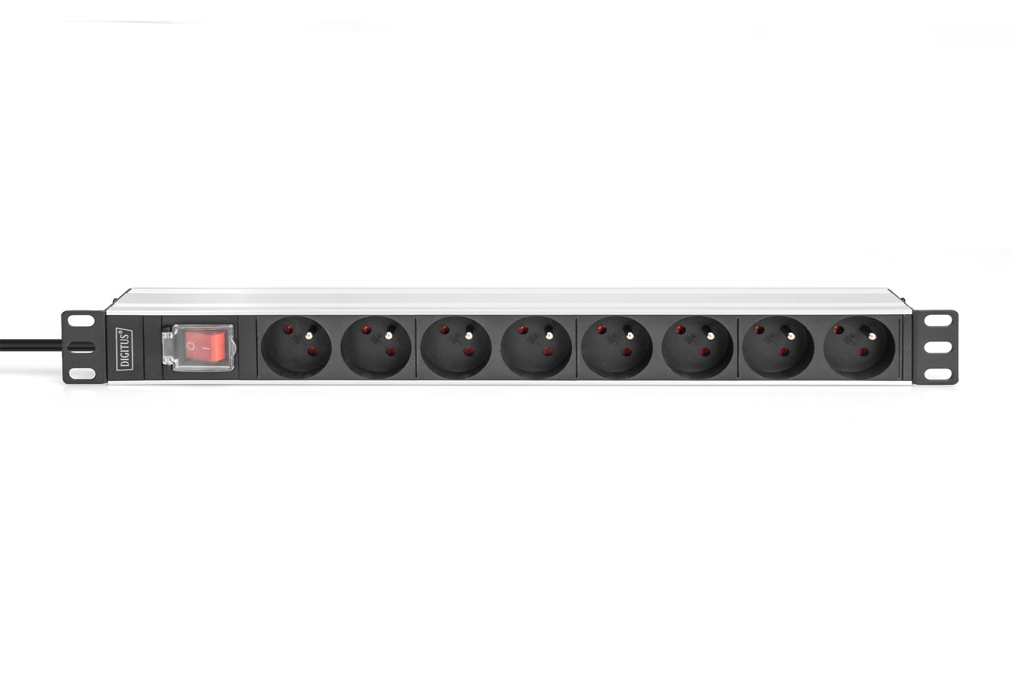 Meervoudige wandcontactdoos met aluminium profiel en schakelaar, 8-voudig CEE 7/5, 2 m voedingskabel met geaarde contactstekker - Afbeelding 2