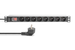 Meervoudige wandcontactdoos met aluminium profiel en schakelaar, 8-voudig CEE 7/5, 2 m voedingskabel met geaarde contactstekker - Afbeelding 3