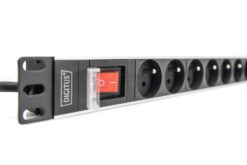 Meervoudige wandcontactdoos met aluminium profiel en schakelaar, 8-voudig CEE 7/5, 2 m voedingskabel met geaarde contactstekker - Afbeelding 4