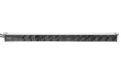 Meervoudige wandcontactdoos met aluminium profiel en overbelastingsbeveiliging, 12-voudige wandcontactdoos met randaarde, 2 x 2 m voedingskabel met randaarde stekker - Afbeelding 4