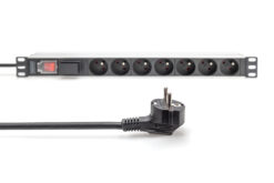 Meervoudige wandcontactdoos met aluminium profiel, overspanningsbeveiliging en schakelaar, 7-voudige CEE 7/5 stopcontacten, 2 m voedingskabel - Afbeelding 3
