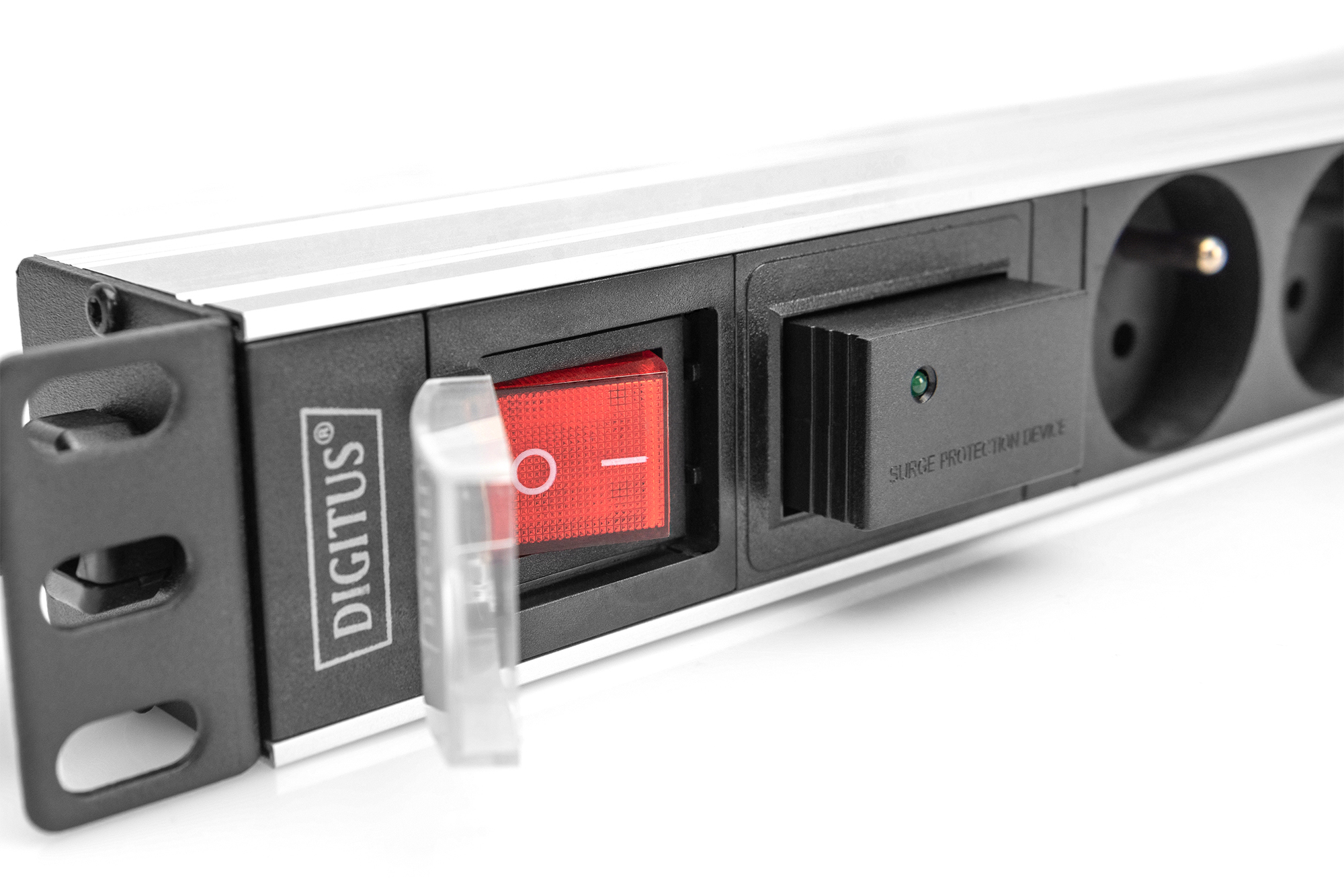Meervoudige wandcontactdoos met aluminium profiel, overspanningsbeveiliging en schakelaar, 7-voudige CEE 7/5 stopcontacten, 2 m voedingskabel - Afbeelding 4