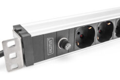 Contactdoos met aluminium profiel en back-up zekering, Italiaanse 8-voudige contactdoos, 2 m voedingskabel IEC C14-stekker - Afbeelding 4
