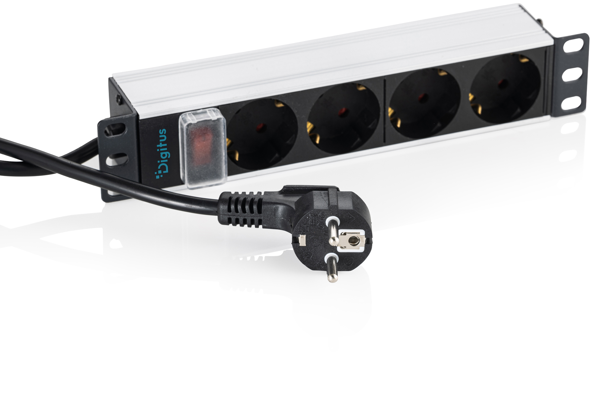 10" stekkerdoos met aluminium profiel, 4-voudig geaard stopcontact, met schakelaar - Afbeelding 4
