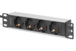 10" contactdoosstrook met aluminium profiel, 4-voudige wandcontactdoos met aardingscontact