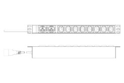 Tafelcontactdoos met aluminium profiel, 10-voudig, 2 m voedingskabel, IEC C20 stekker - Afbeelding 5