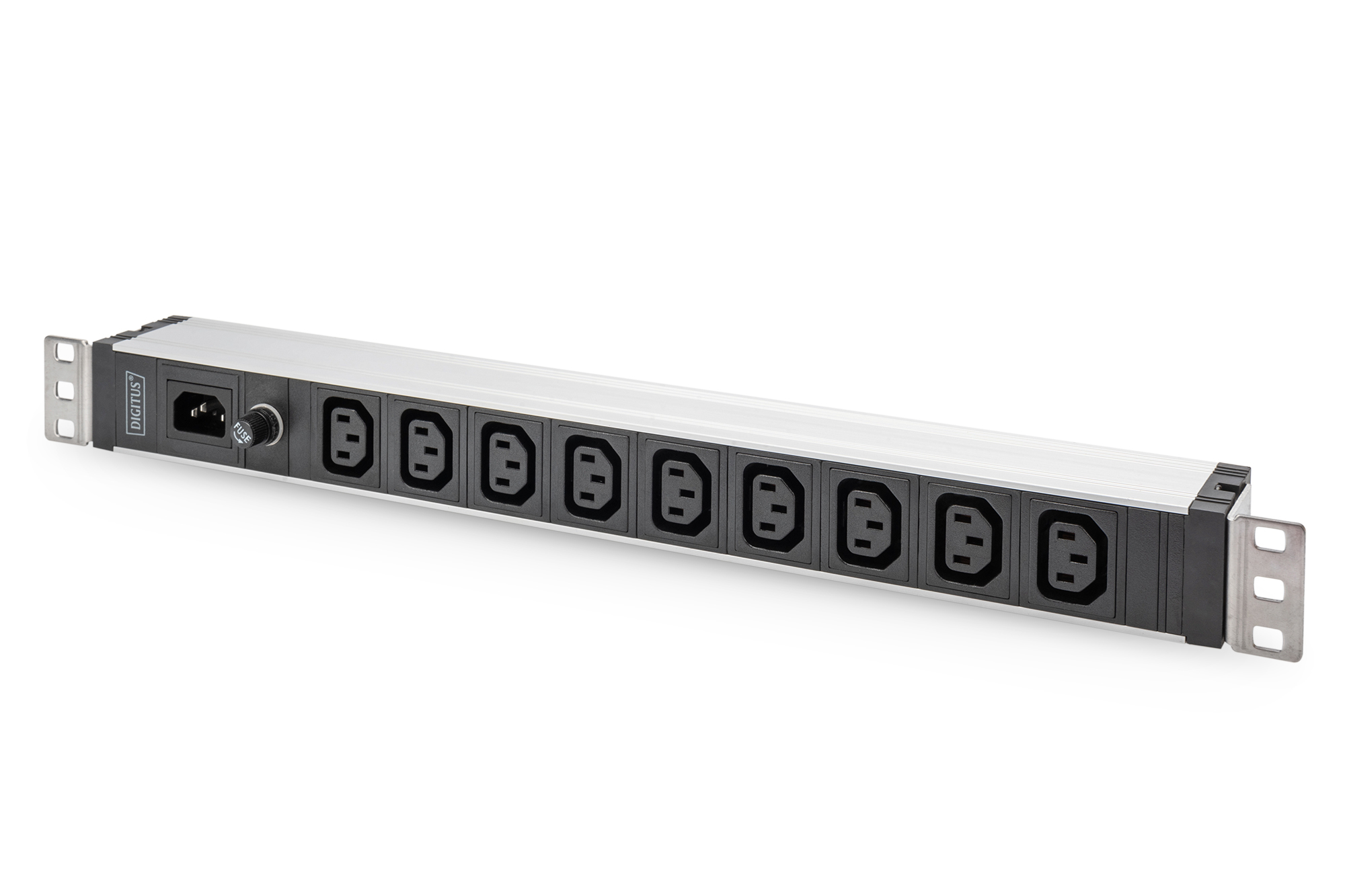 Contactdoos met aluminium profiel, 9-voudig, IEC C14-ingang