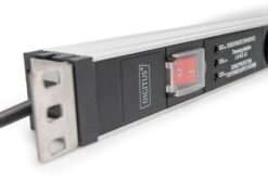 Meervoudige wandcontactdoos met aluminium profiel en schakelaar, overspanningsbeveiliging, geïntegreerd netfilter, 5-voudige wandcontactdoos met randaarde, 2 m voedingskabel met randaardestekker - Afbeelding 3