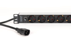 Contactdoos met aluminium profiel en back-up zekering, 9-voudige wandcontactdoos met aardingscontact, 2 m voedingskabel IEC C14-stekker - Afbeelding 3