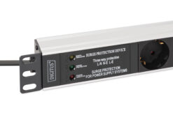 Meervoudige wandcontactdoos met aluminium profiel en overspanningsbeveiliging, geïntegreerd netfilter, 7-voudige wandcontactdoos met randaarde, 2 m voedingskabel met randaardestekker - Afbeelding 3