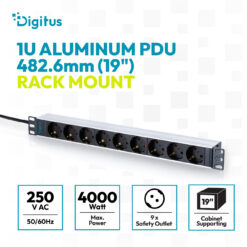 Meervoudige wandcontactdoos met aluminium profiel, 9-voudige wandcontactdoos met randaarde, 2 m voedingskabel met randaarde stekker - Afbeelding 5