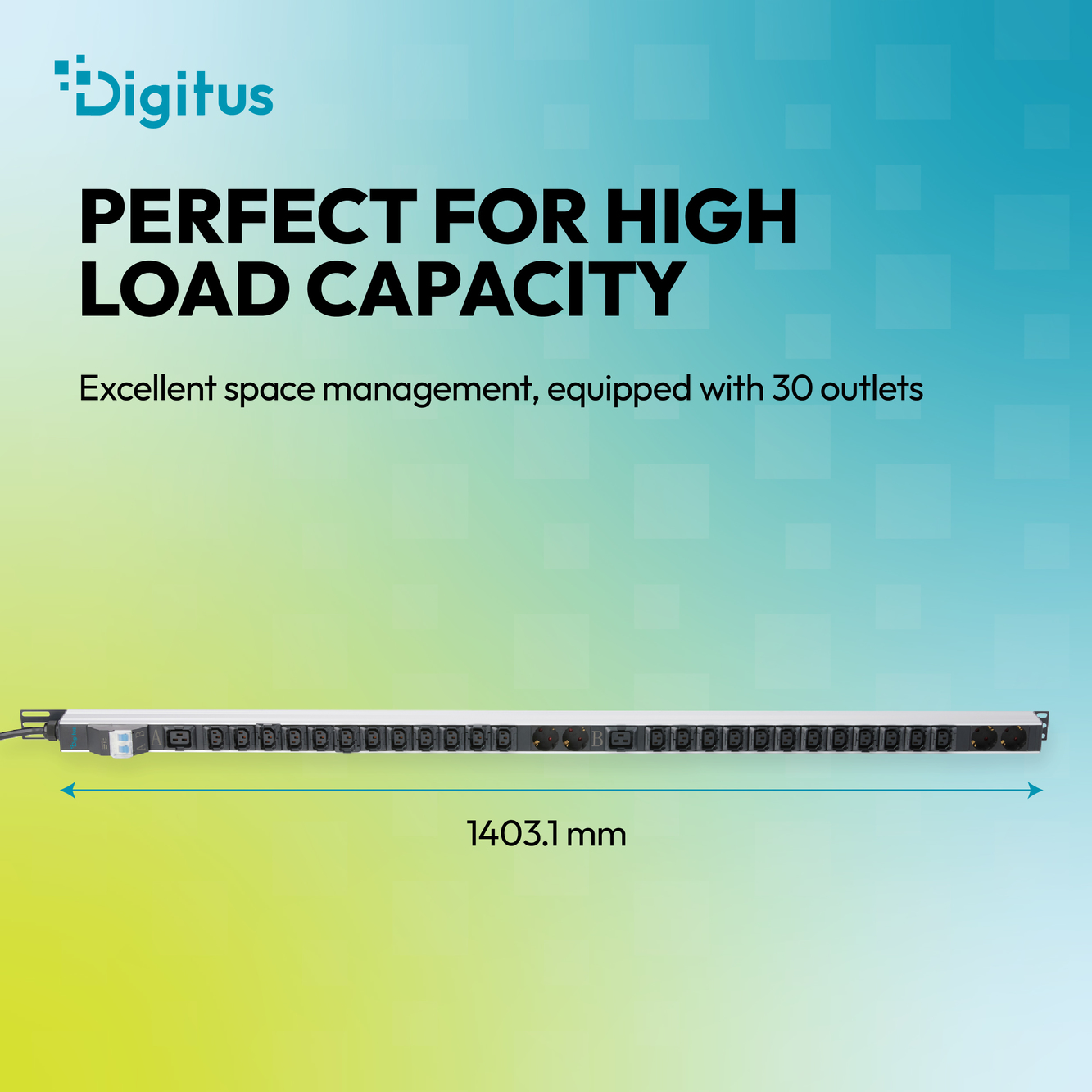 Basis IT PDU, 1-fasig 32 A, 24 x C13, 2 x C19, 4 x geaarde stopcontacten, 3 m aansluitkabel, IEC 60309 32 A-stekker - Afbeelding 5