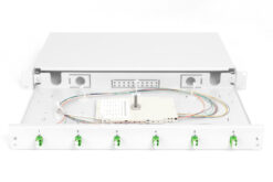 Glasvezel lasdoos, 1U, uitgerust, 6x LC-APC DX, OS2 - Afbeelding 4