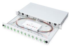 Glasvezel lasdoos, 1U, uitgerust, 12x LC-APC DX, OS2 - Afbeelding 3