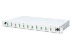 Glasvezel lasdoos, 1U, uitgerust, 12x LC-APC DX, OS2