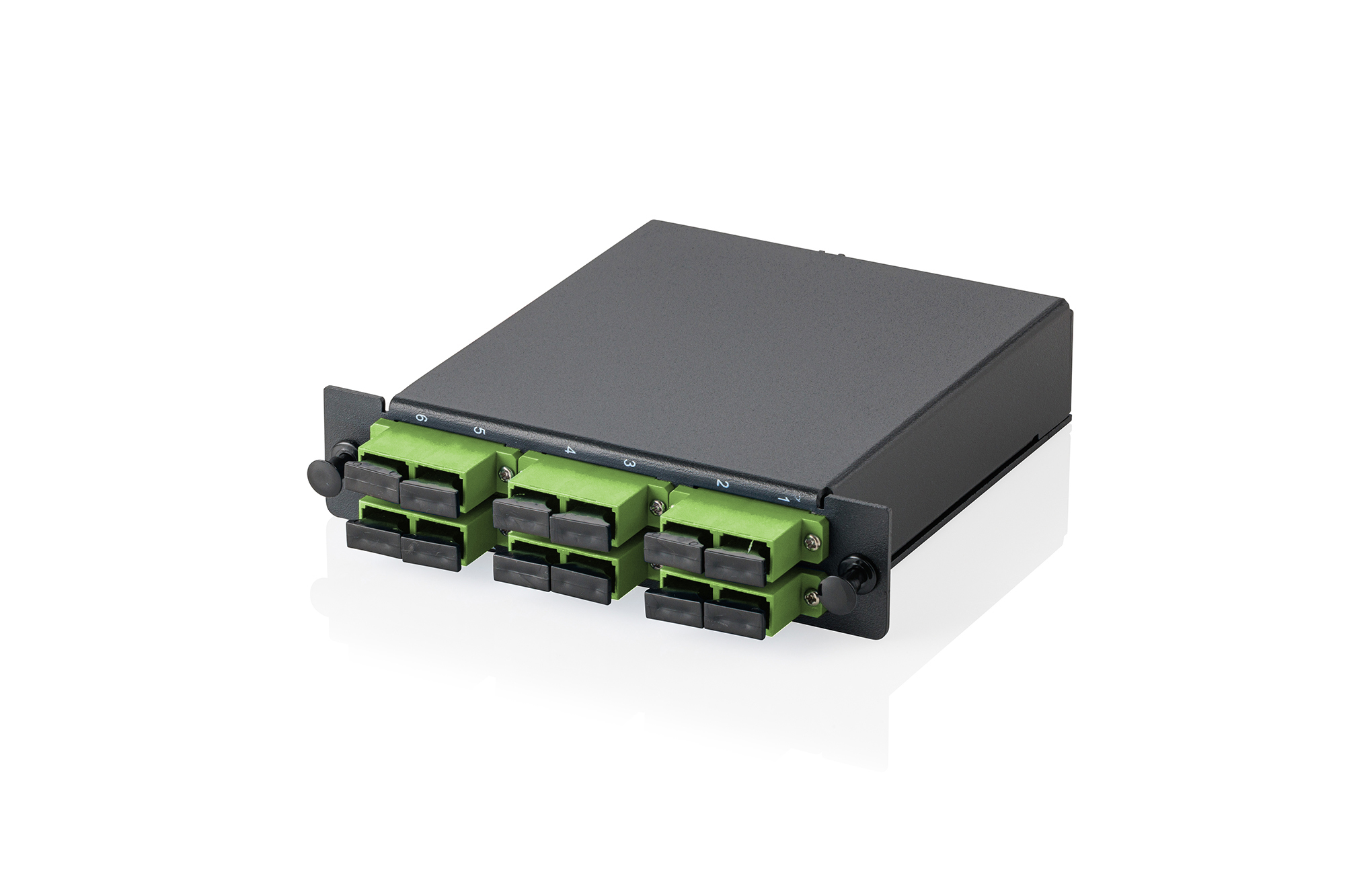 MPO-cassette, singlemode OS2, SC/APC DX, SC/APC naar MPO, voor 3 cassettevelden