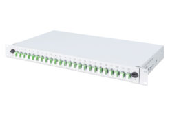 Glasvezel lasdoos, 1U, gemonteerd, 24x LC-APC DX, OS2