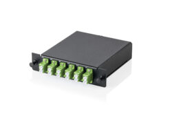 MPO cassette, singlemode OS2, LC/APC DX, LC/APC naar MPO, voor 3 cassettevelden