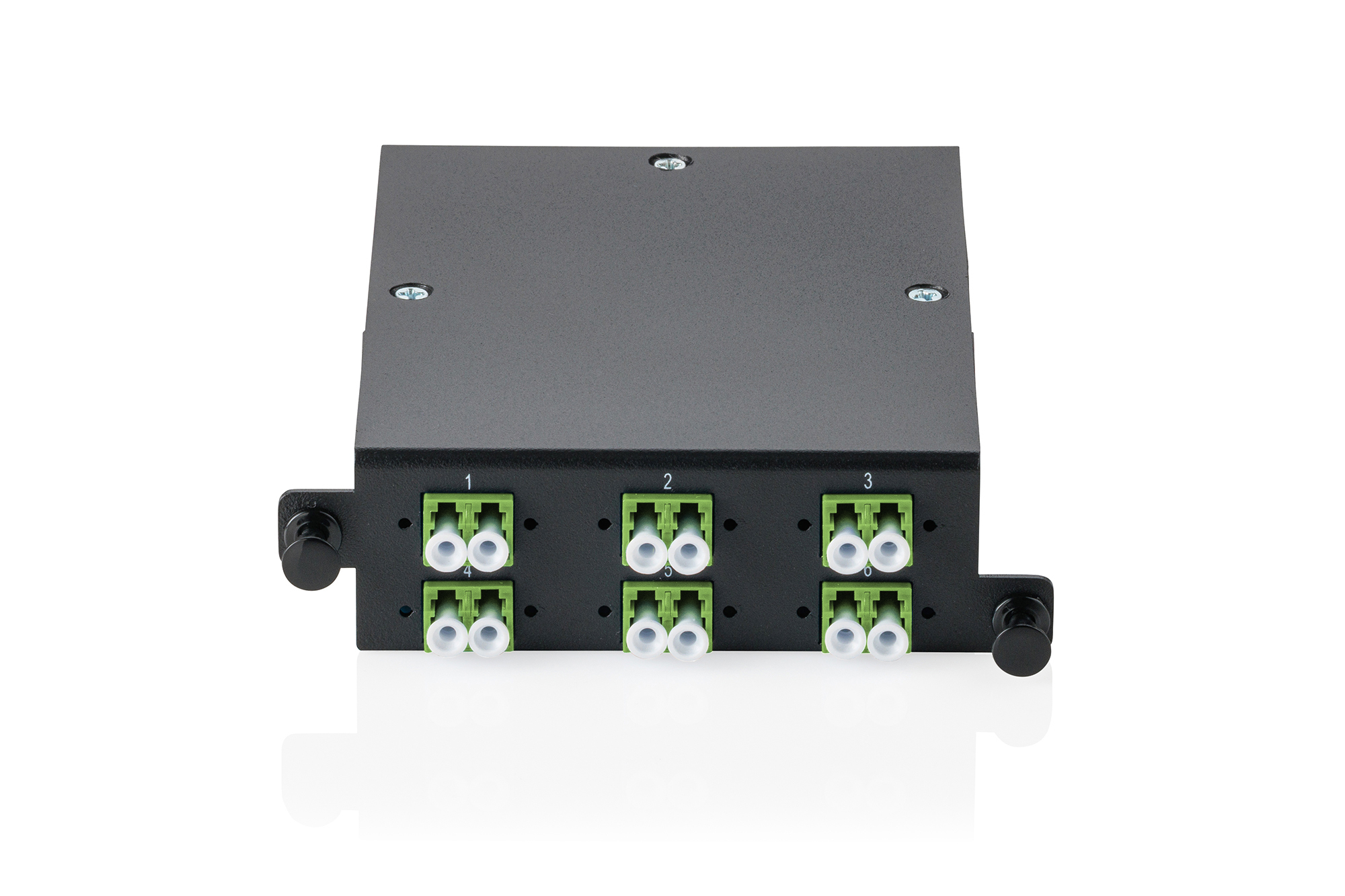 MPO cassette, singlemode OS2, LC/APC DX, LC/APC naar MPO, voor 4 cassettevelden - Afbeelding 3