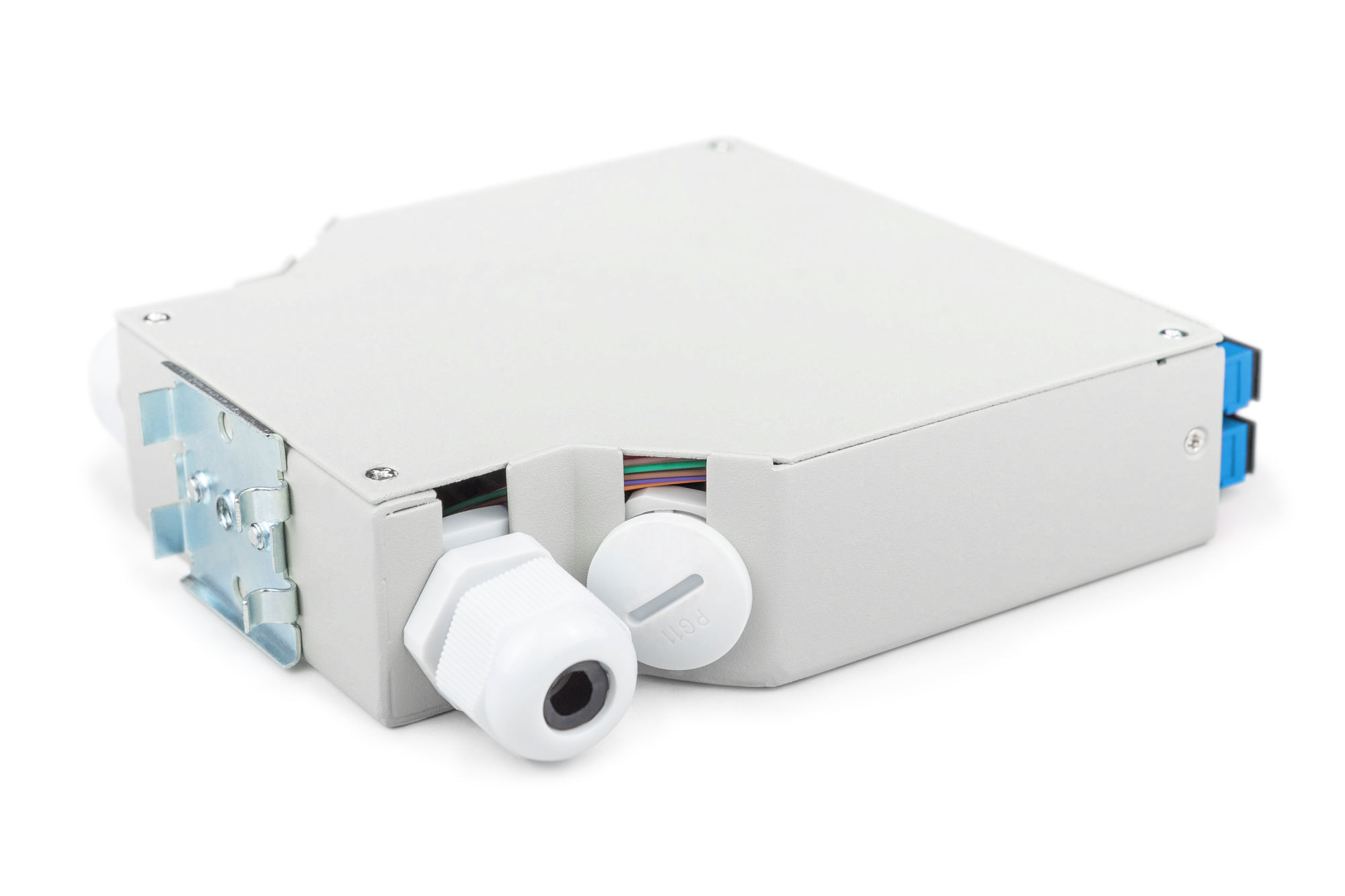 Glasvezel top-hat railbox, OS2, uitgerust, met SC-adapter en pigtail - Afbeelding 4