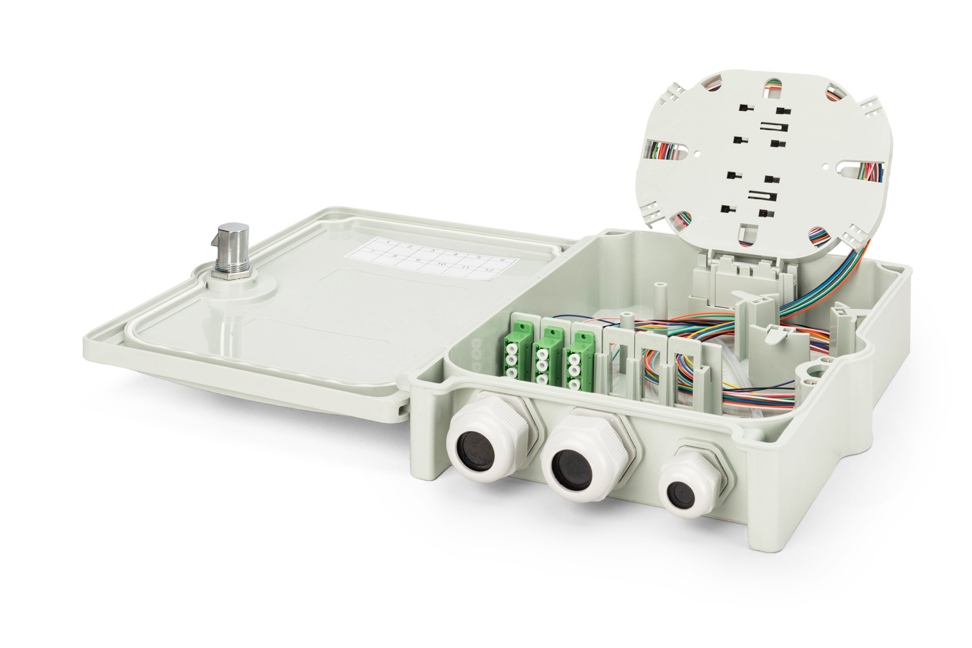 FTTH/FTTB-verbindingsbehuizing, gemonteerd, OS2, 12 vezels, LC/APC - Afbeelding 5