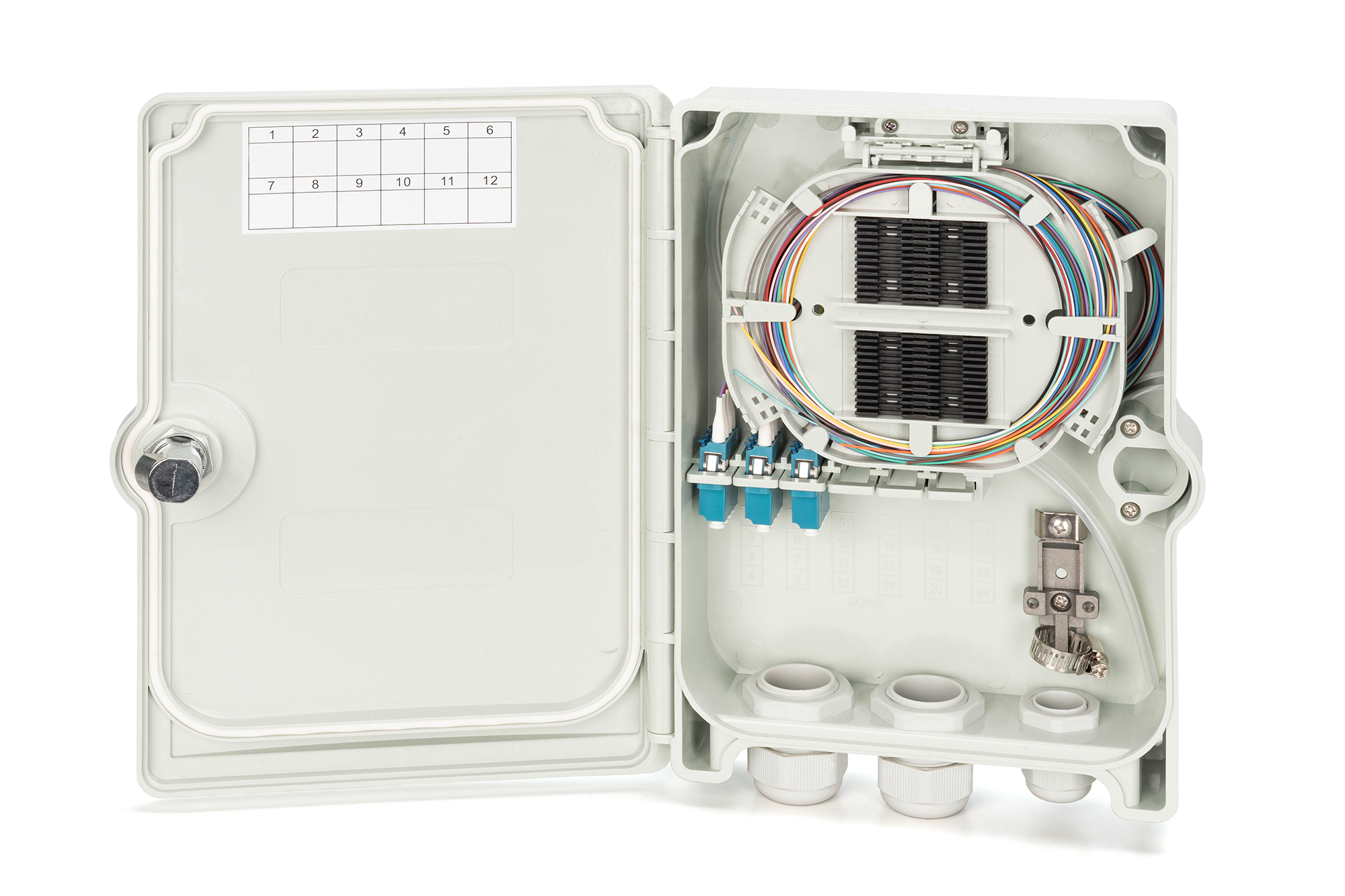 FTTH/FTTB-verbindingsbehuizing, gemonteerd, OS2, 12 vezels, LC/PC - Afbeelding 5