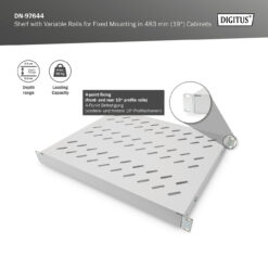 Legbord met variabele bevestigingsrails voor vaste inbouw in 483 mm (19") kasten - Afbeelding 5