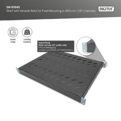 Legbord met variabele bevestigingsrails voor vaste inbouw in 483 mm (19") kasten - Afbeelding 5