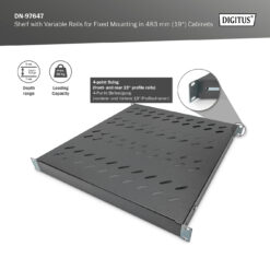 Legbord met variabele bevestigingsrails voor vaste inbouw in 483 mm (19") kasten - Afbeelding 5